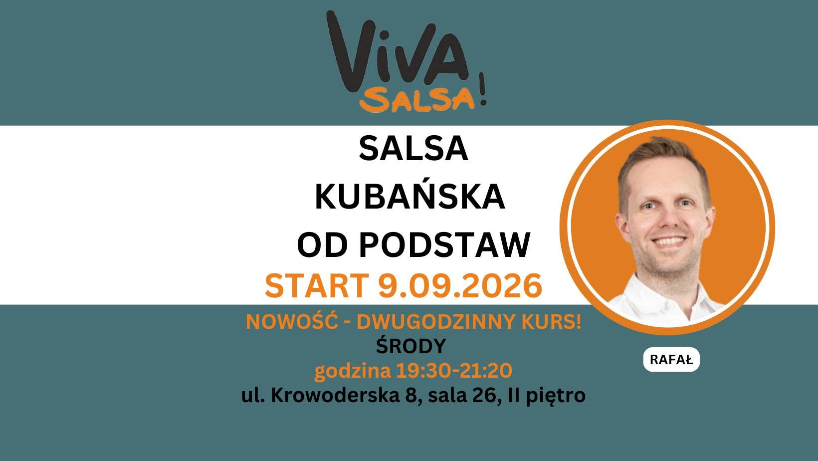 NOWY kurs salsy kubańskiej od podstaw - start 9.09, środy 2h 19:30-21:20