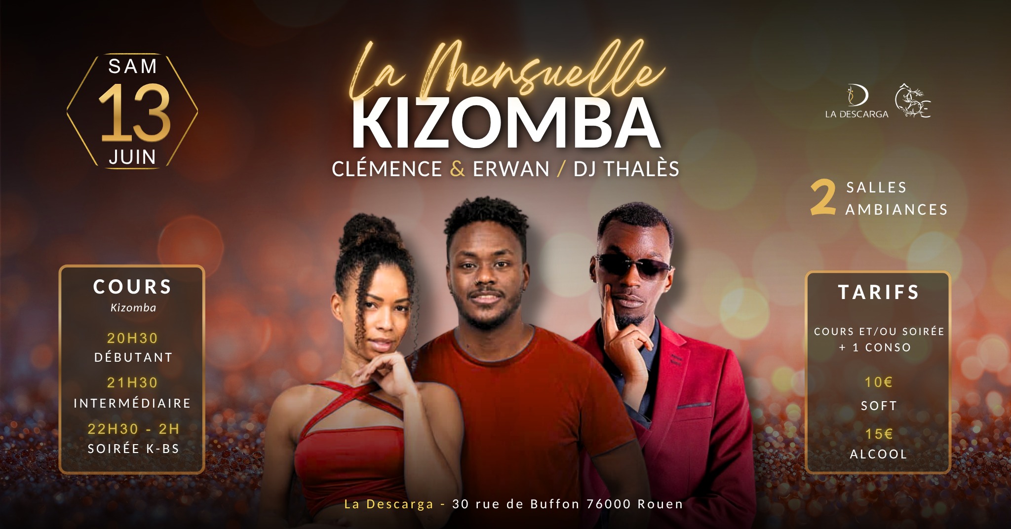 La Mensuelle Kizomba Γ La Descarga (salle 2 Bachata & Salsa)