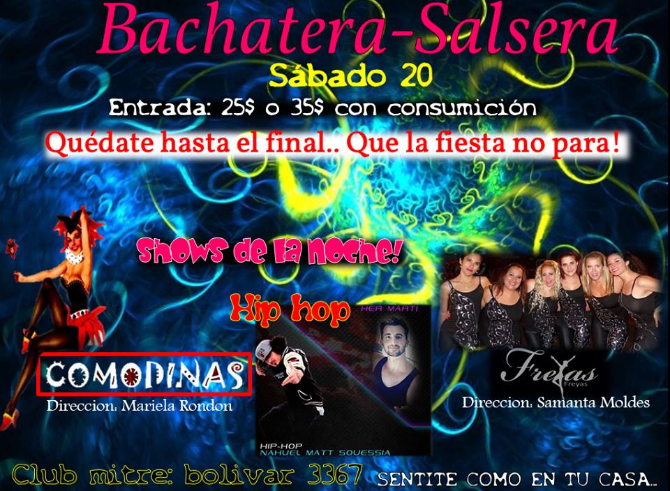 ESTE SABADO 20 12 FIESTA DE SALSA Y BACHATA EN EL CLUB MITRE!!!