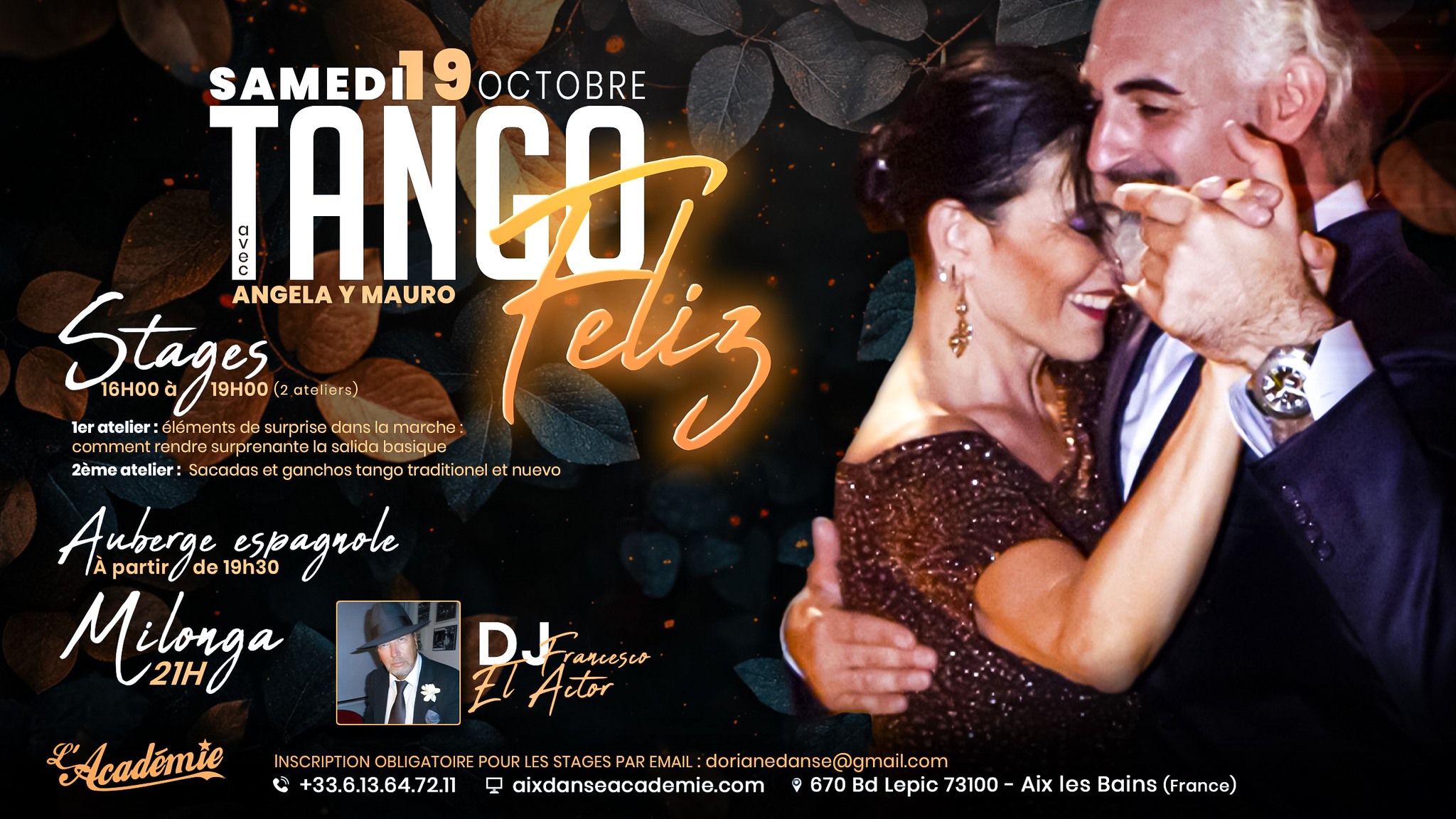 Tango Feliz - Stages & Milonga à l'Académie