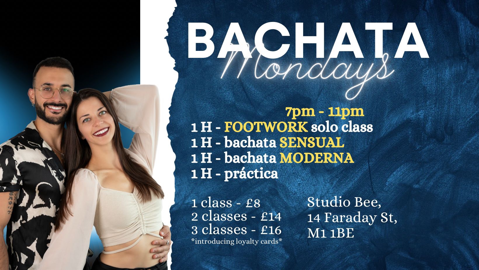 *NEW FORMAT* BACHATA MONDAYS by Diego & Ola at STUDIO BEE π