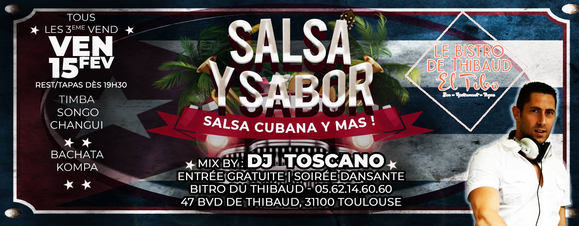 Soirée Salsa Y Sabor au Tibo avec DJ Toscano