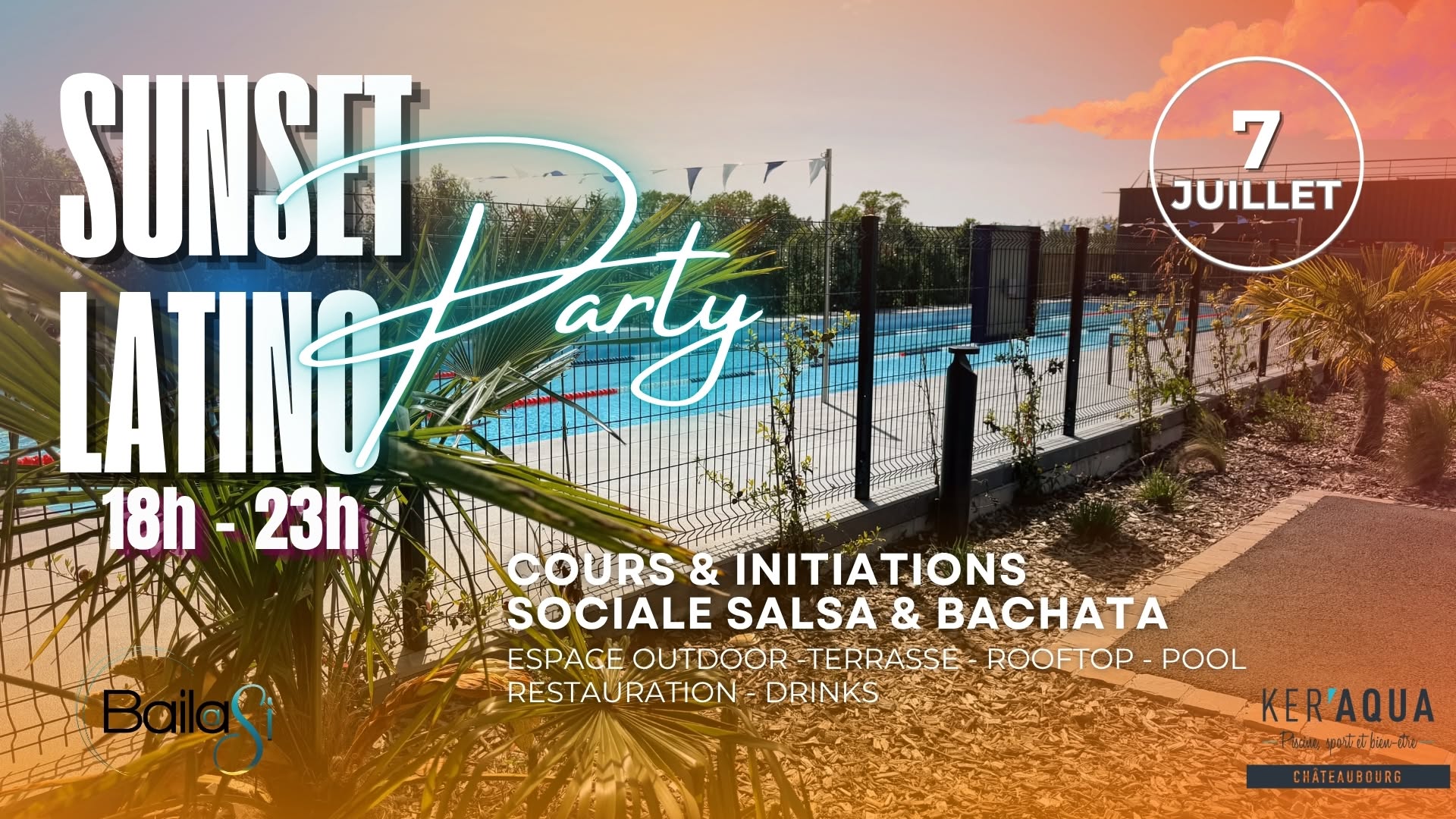 Salsa bachata open air & pool party - KERAQUA Châteaubourg