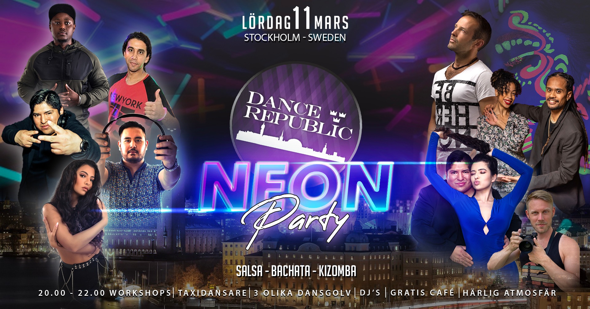 Dance Republic Neon party! Lördag 11 Mars