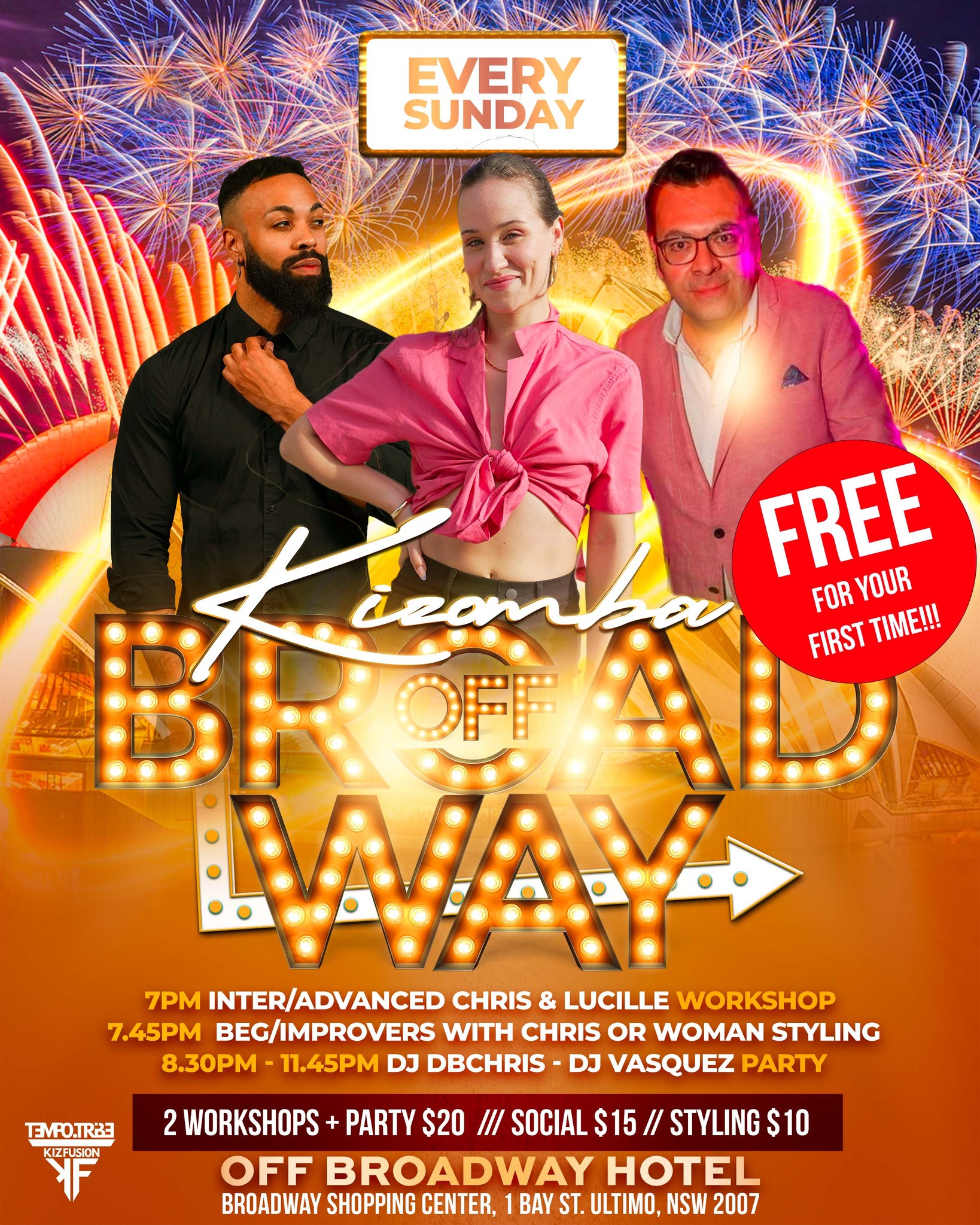 K.O.B - Kizomba Party! 2 Workshops with Chris & Lucille! Lady Styling