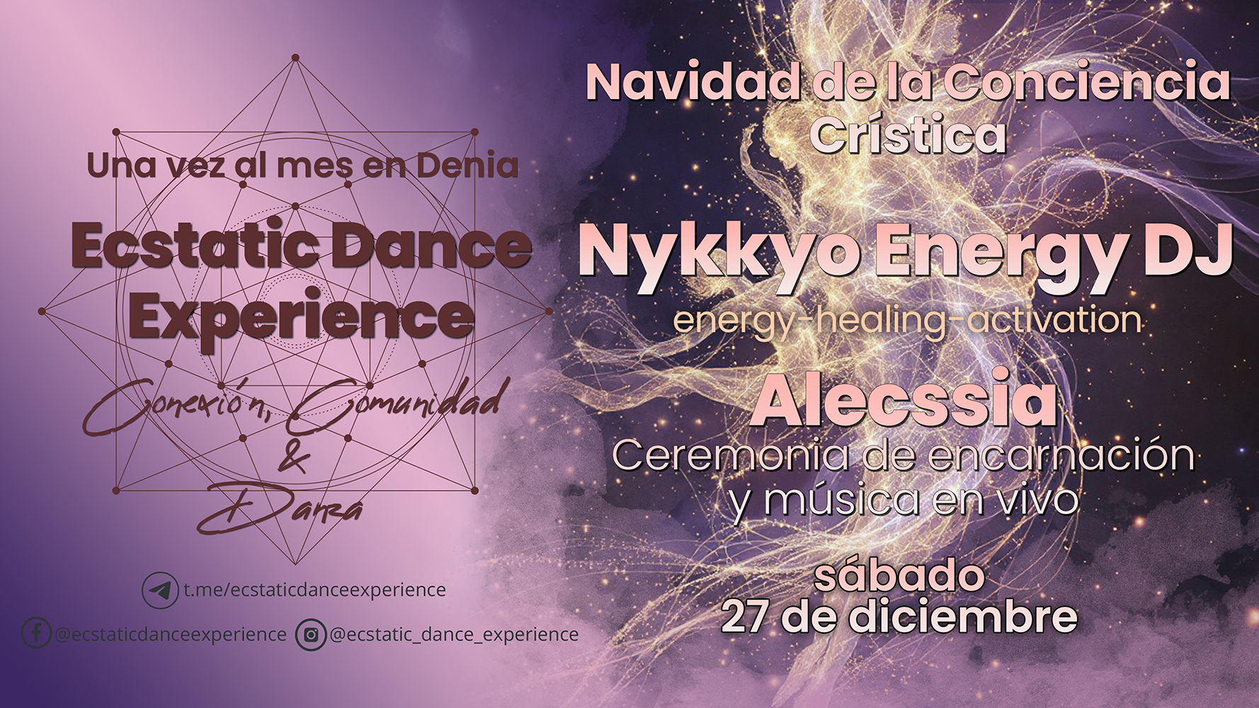 Ecstatic Dance Experience 。゚☆ Nykkyo Energy DJ 。゚☆ Alecssia Música en vivo 。゚☆