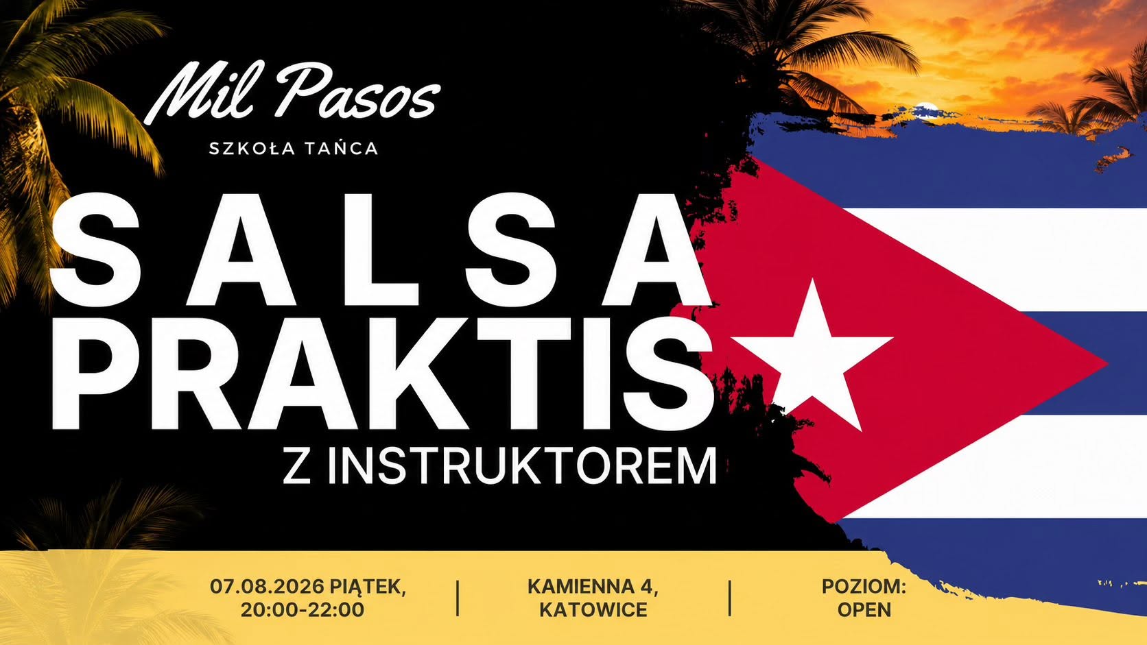 CUBAN SALSA - PRAKTIS Z INSTRUKTOREM - PIĄTEK 7.08.26 - 20:00-22:00