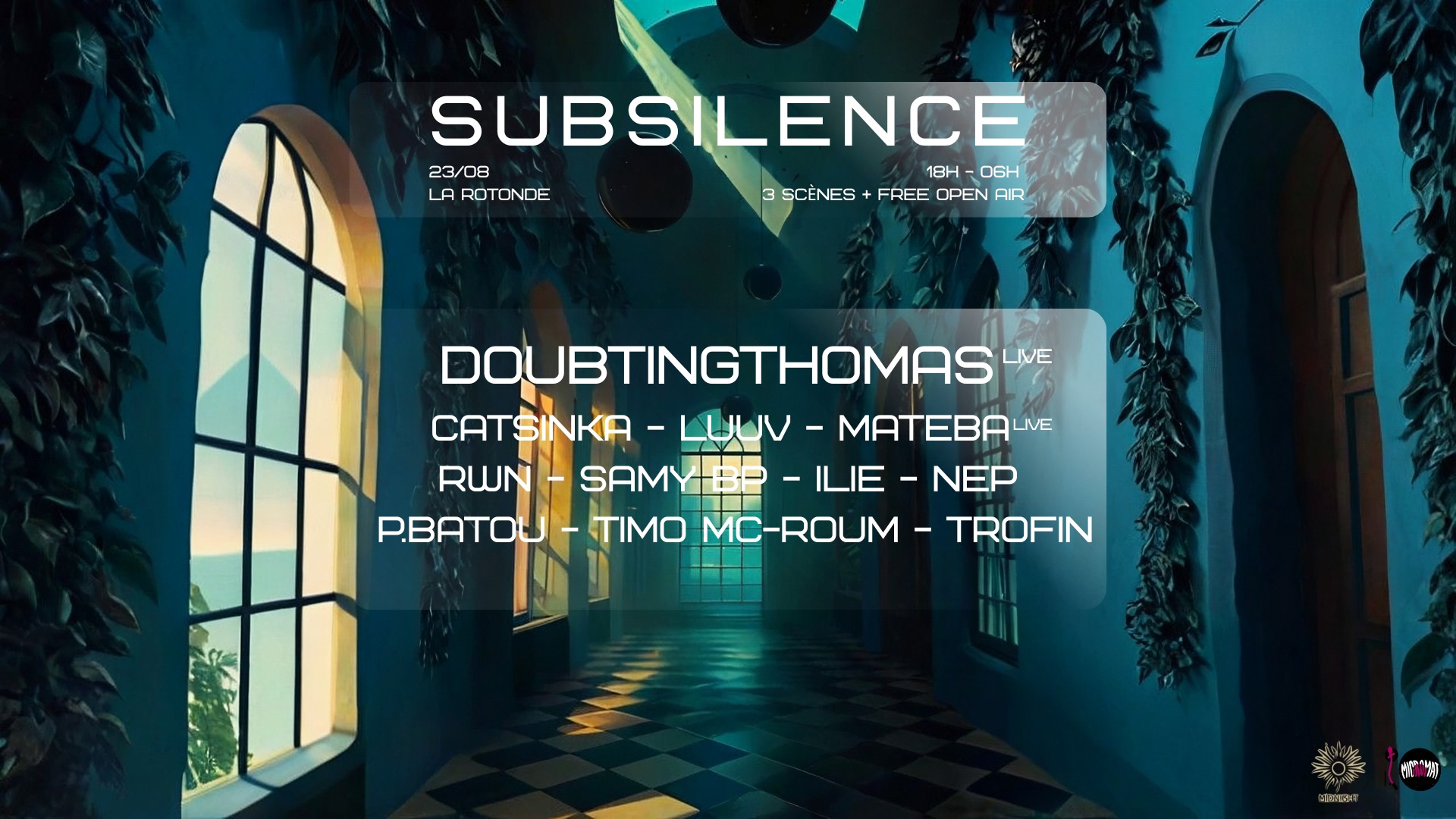 SUBSILENCE · MICROMAT X MIDNIGHT · FREE OPEN AIR & CLUB XXL