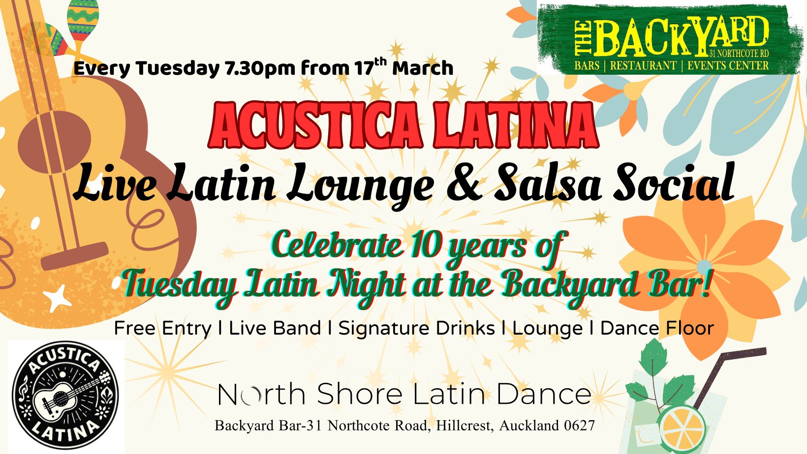 FREE ENTRY! Tuesday Live Latin Lounge & Salsa Social