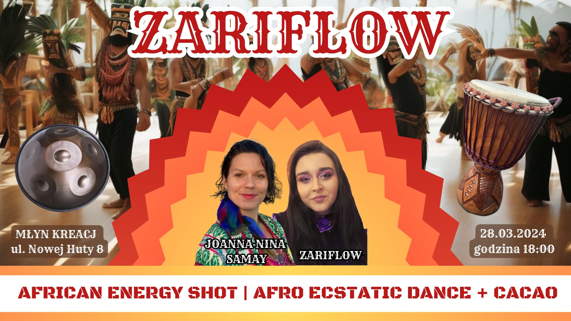 ZARIFLOW AFRICAN ENERGY SHOT AFRO ECSTATIC DANCE + CACAO