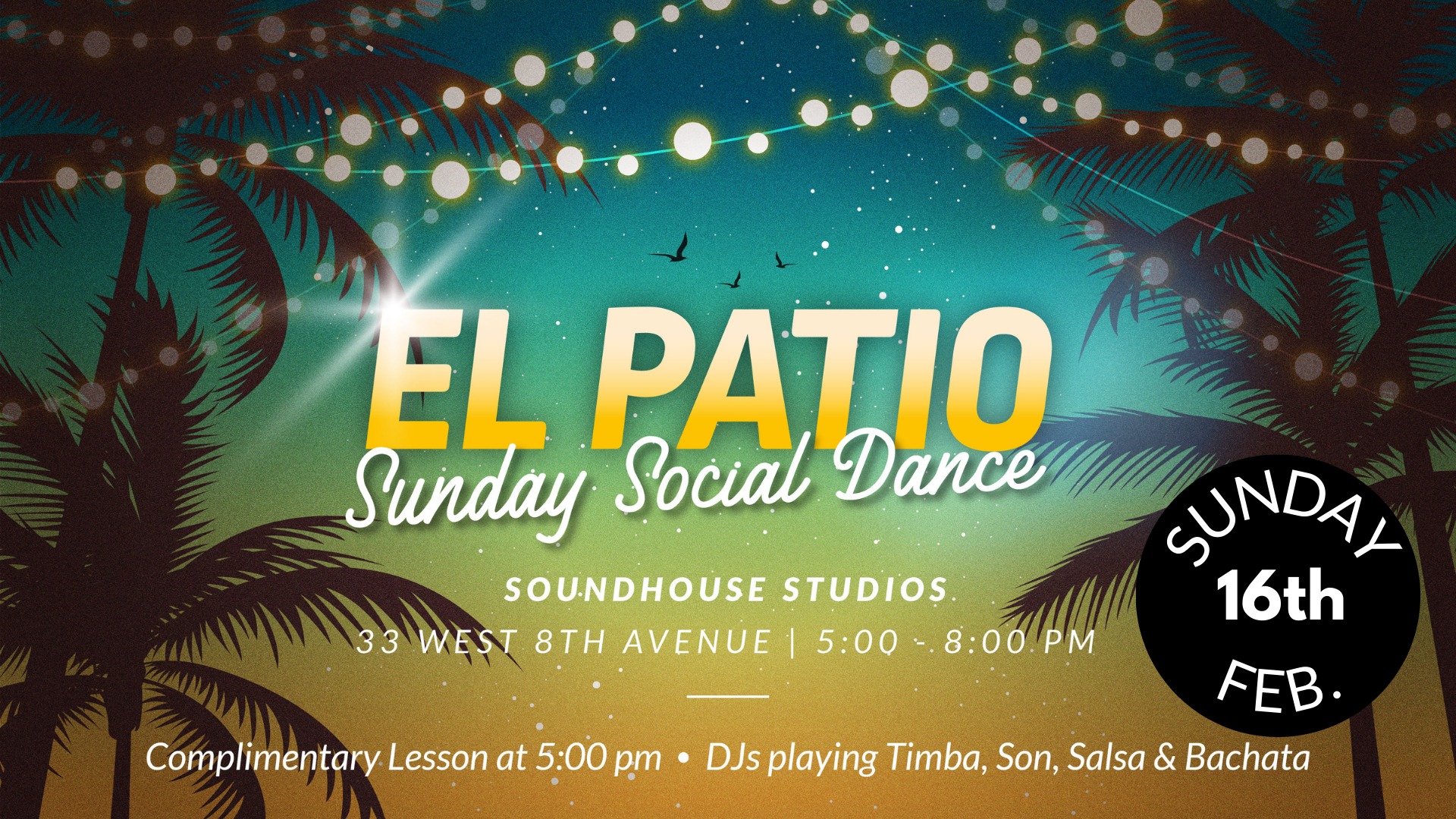 EL PATIO - Sunday Social Dance Feb 16th