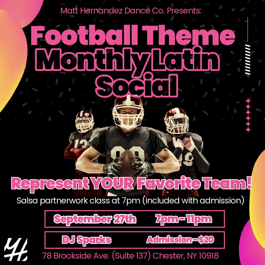 Football Theme - Monthly Latin Social!!!