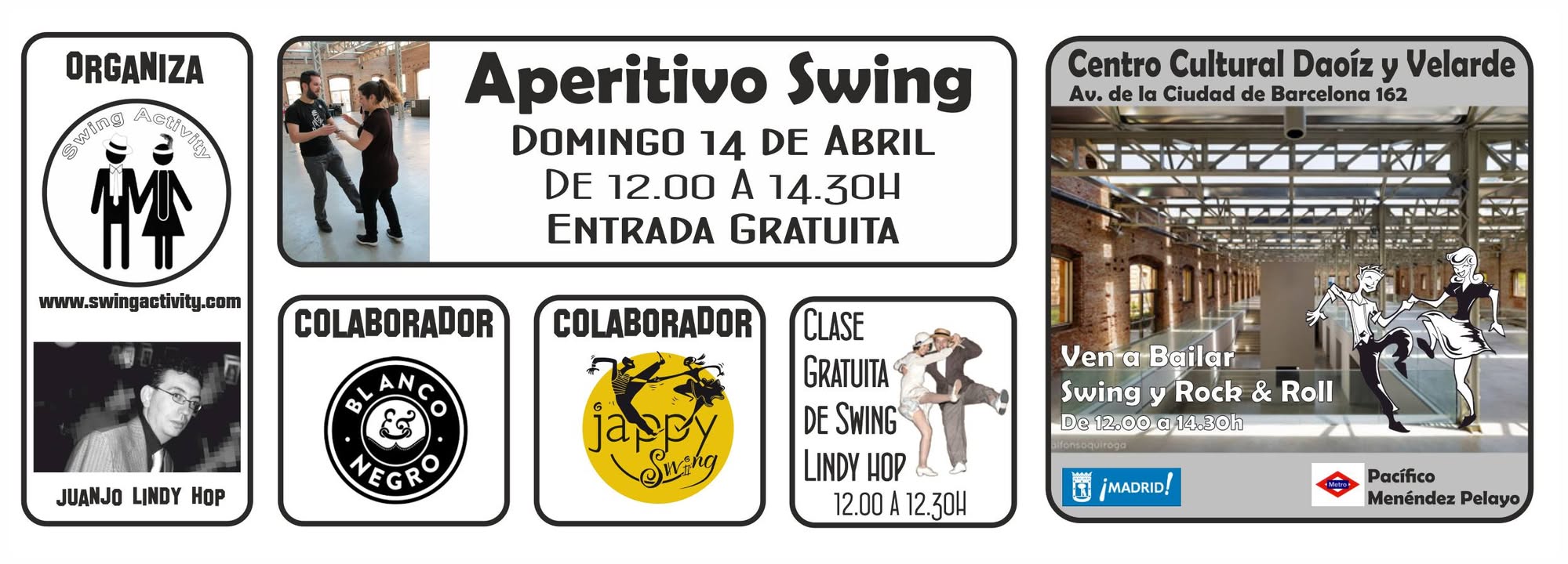 Aperitivo Swing CC Daoiz y Velarde Clase Gratuita de Swing
