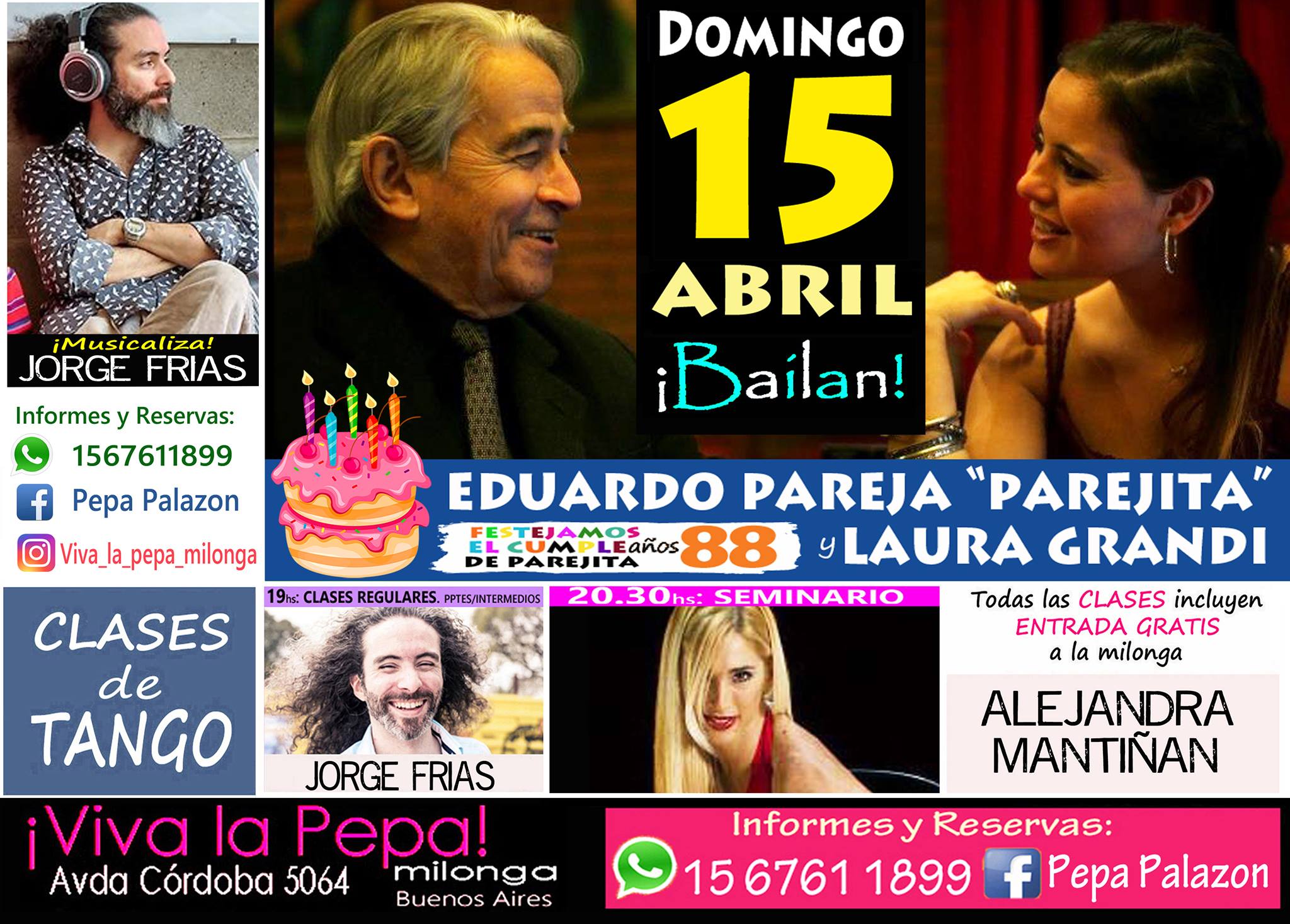 Domingo 15 4Bailan (y festeja su cumple) Parejita y Laura Grandi