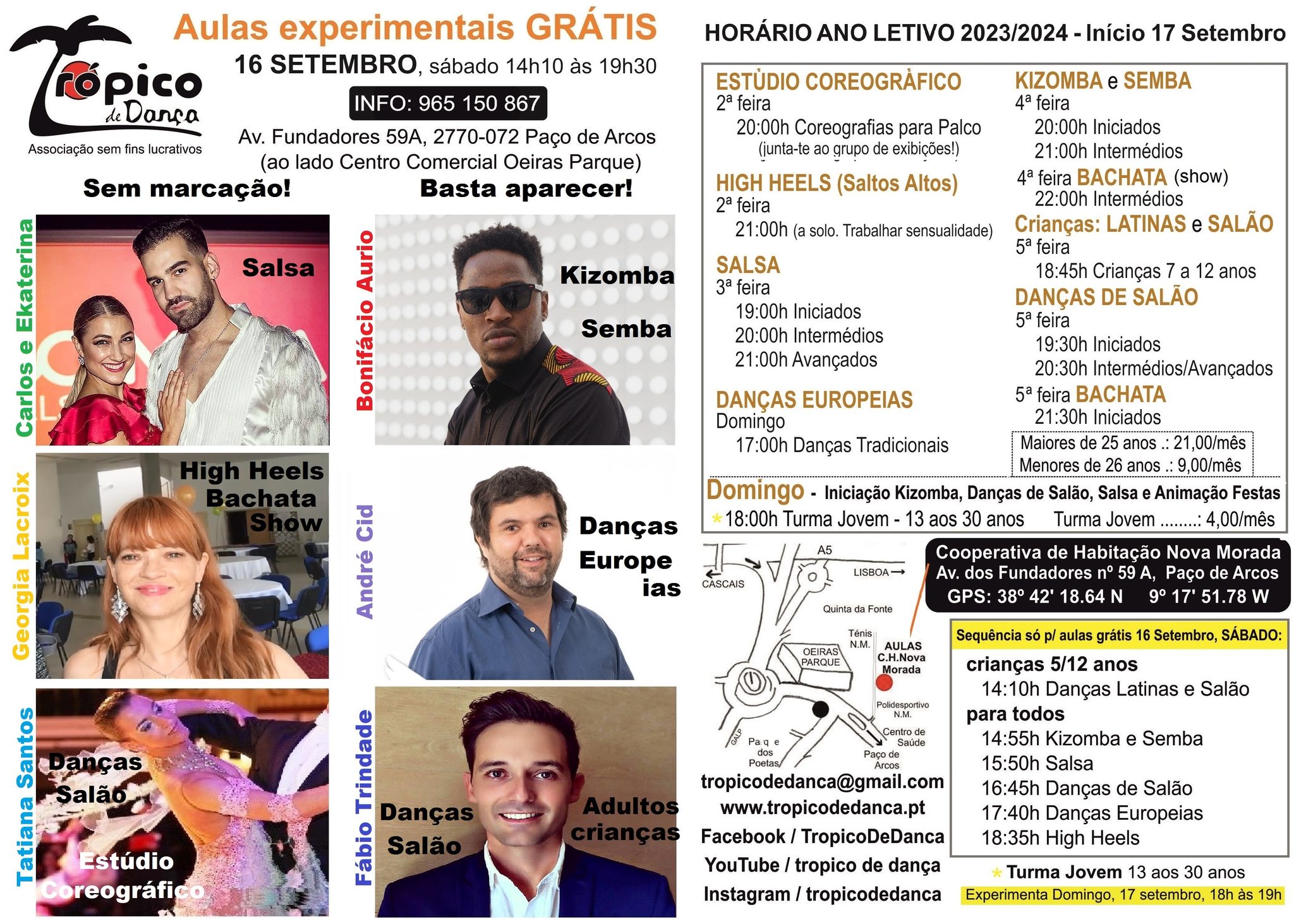 Grátis: aulas experimentais Dança. Início ano letivo 2023-2024
