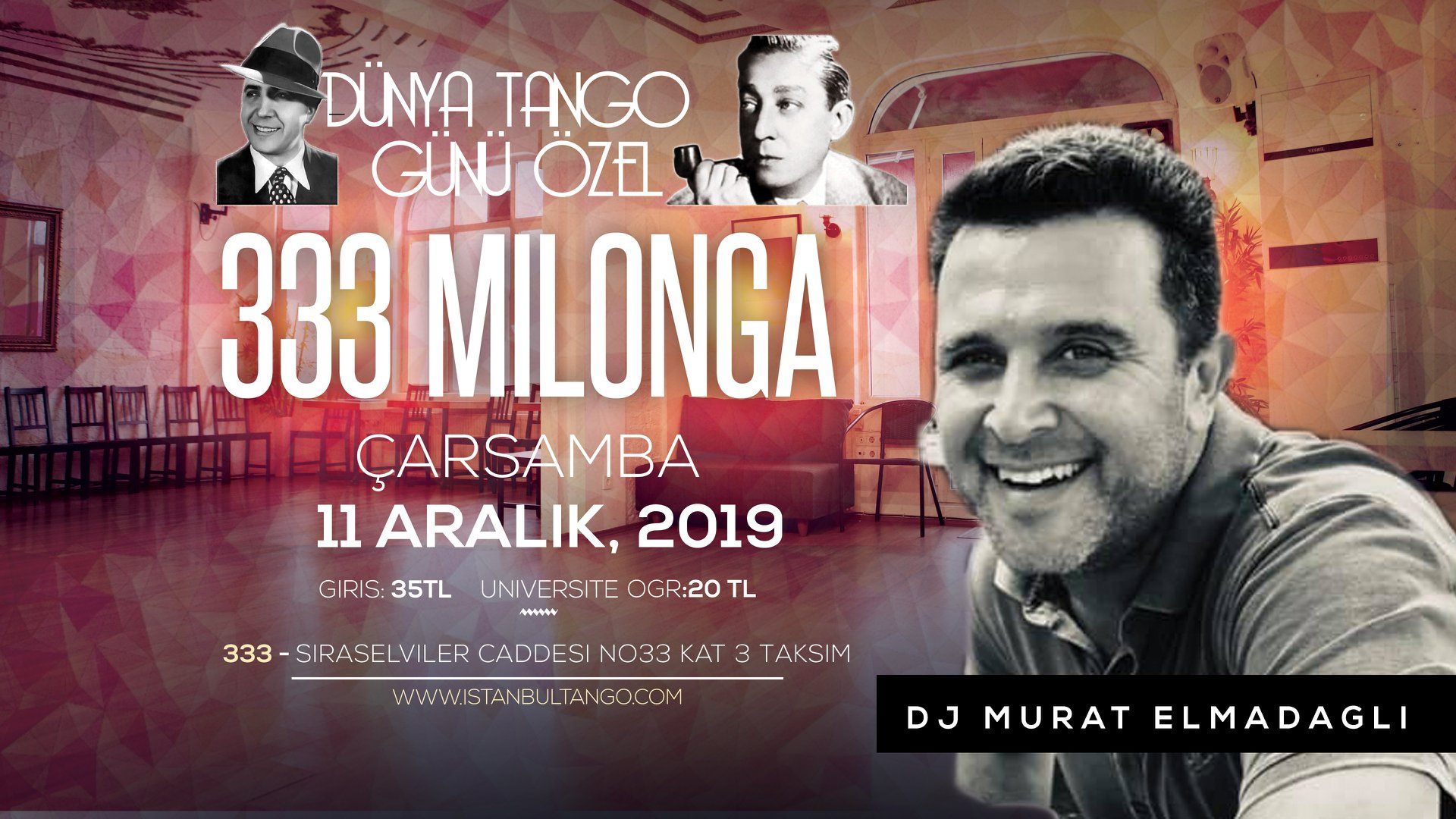 11 Aralık Çarşamba Dünya Tango Günü Milongası