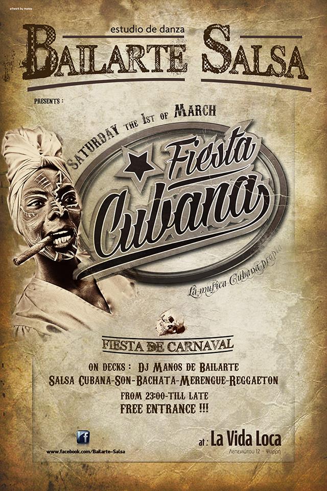LA VIDA LOCA--BAILARTE FIESTA CUBANA--FREE ENTRANCE