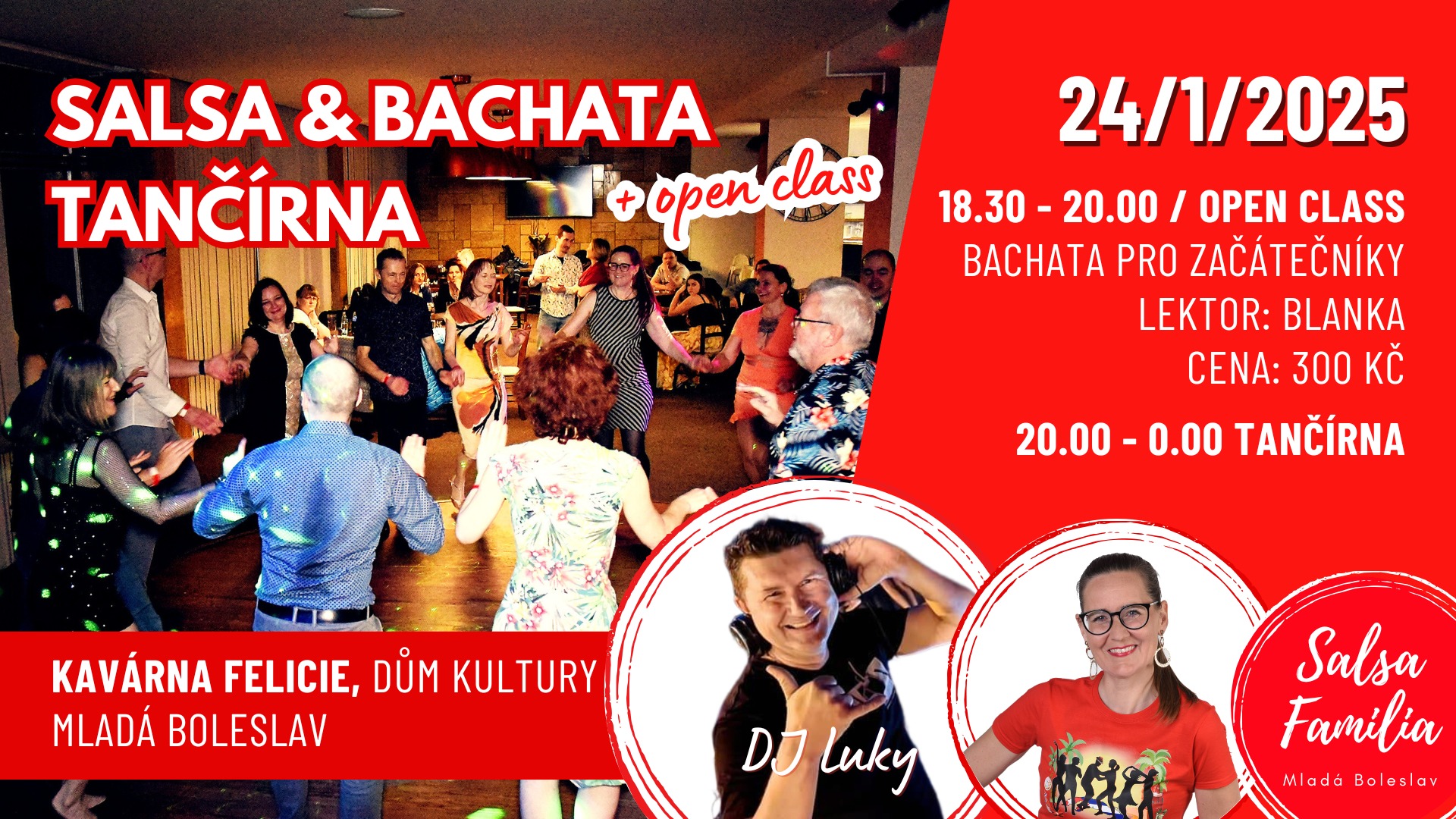 Salsa Bachata tančírna + OPEN CLASS