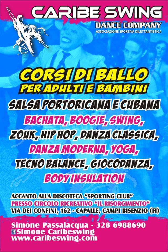A.S.D. CARIBE SWING nuovi corsi a partire dal 17 settembre prima lezione di prova GRATUITA SEMPRE