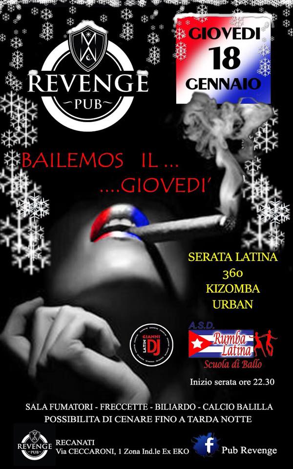 Bailemos.... il Giovedรฌ ... Revenge Pub