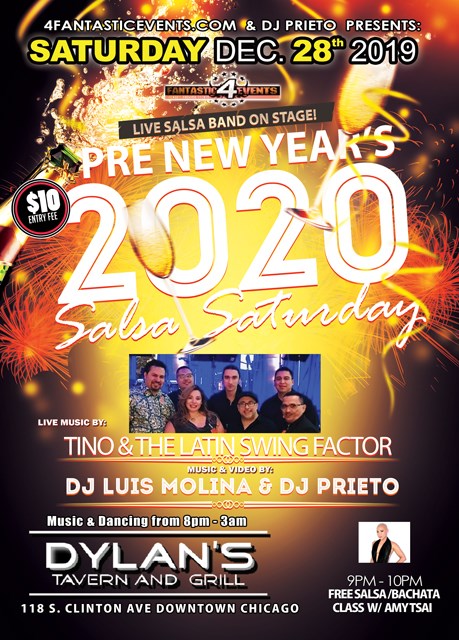 Pre New Years Live Salsa ft. Tino & The Latin Swing on stage