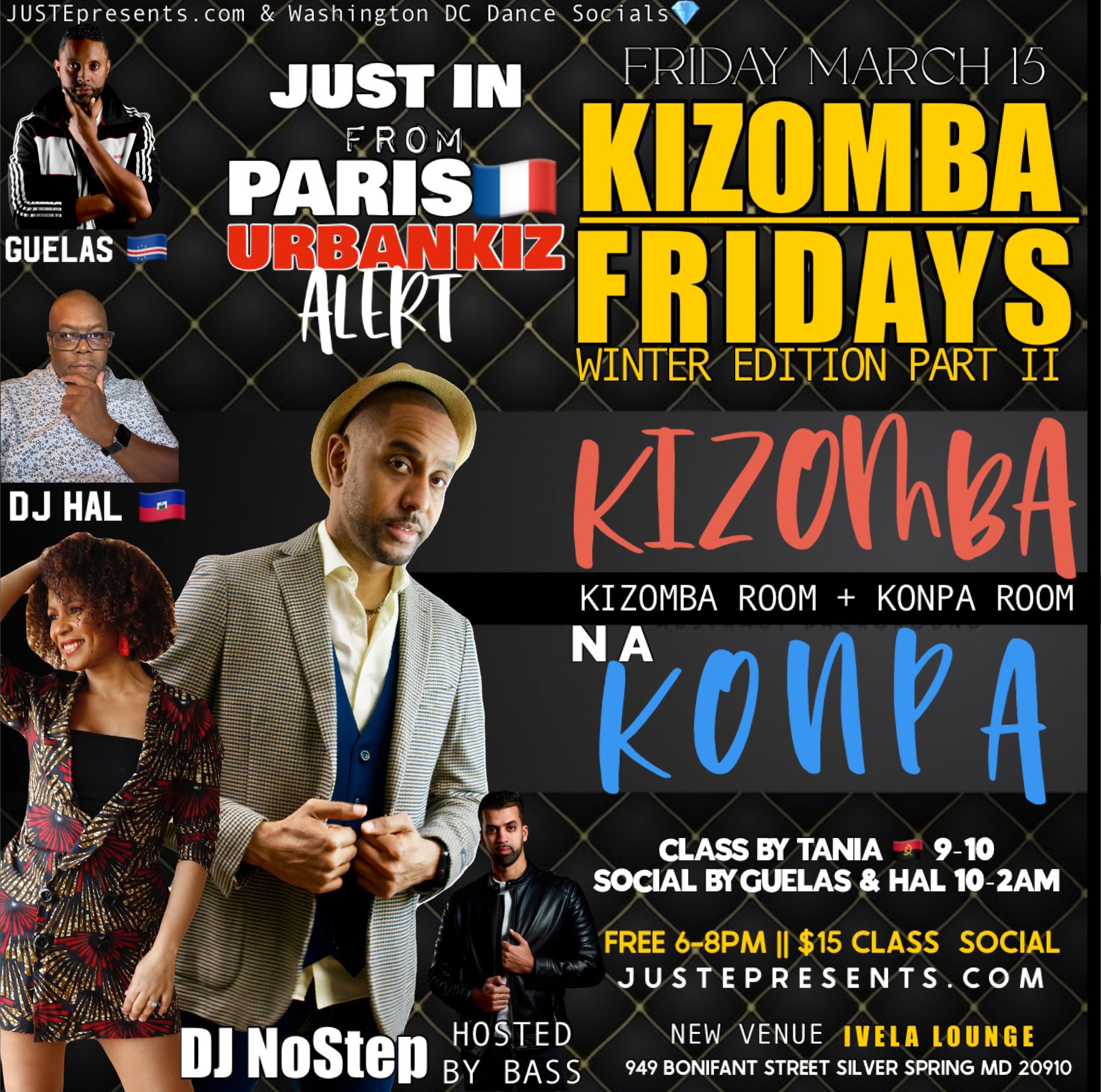 FRIDAY::Kizomba🇦🇴NA Konpa🇭🇹+NoStep FromPARIS🇫🇷UrbanKiz(2Rooms)