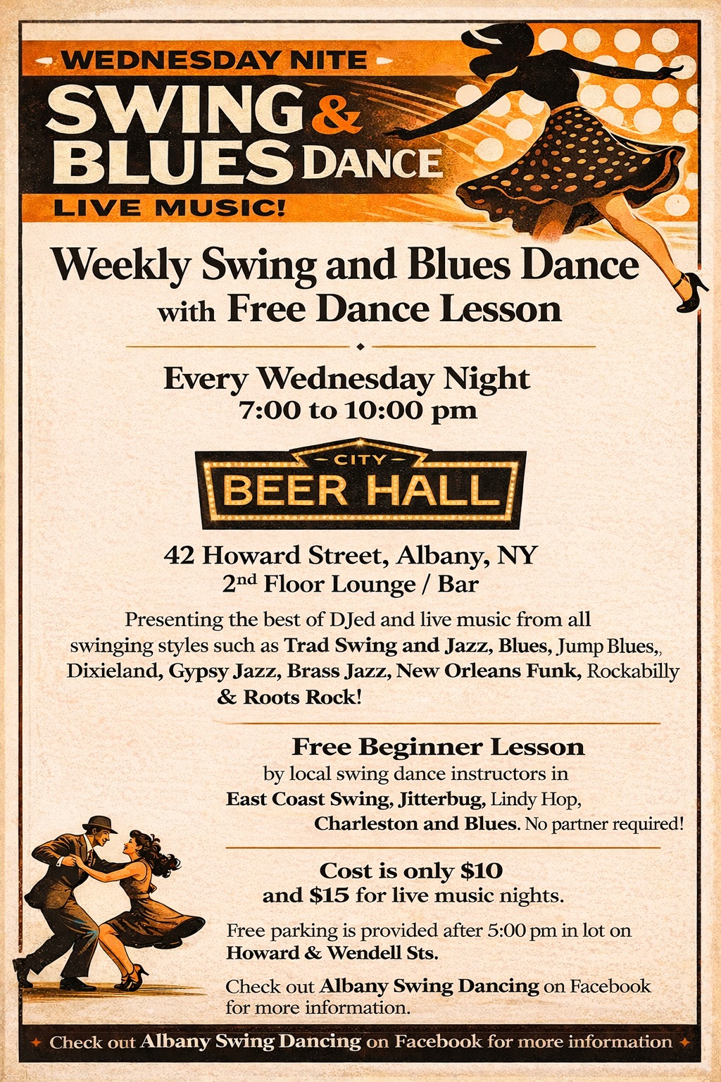 Wednesday Night Swing and Blues Dance - Revised time this week