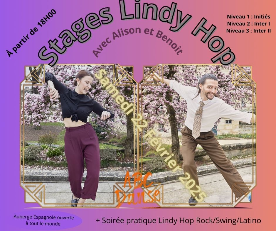 Stages Lindy Hop + Soirée pratique Rock Swing Lindy+un soupçon de latino