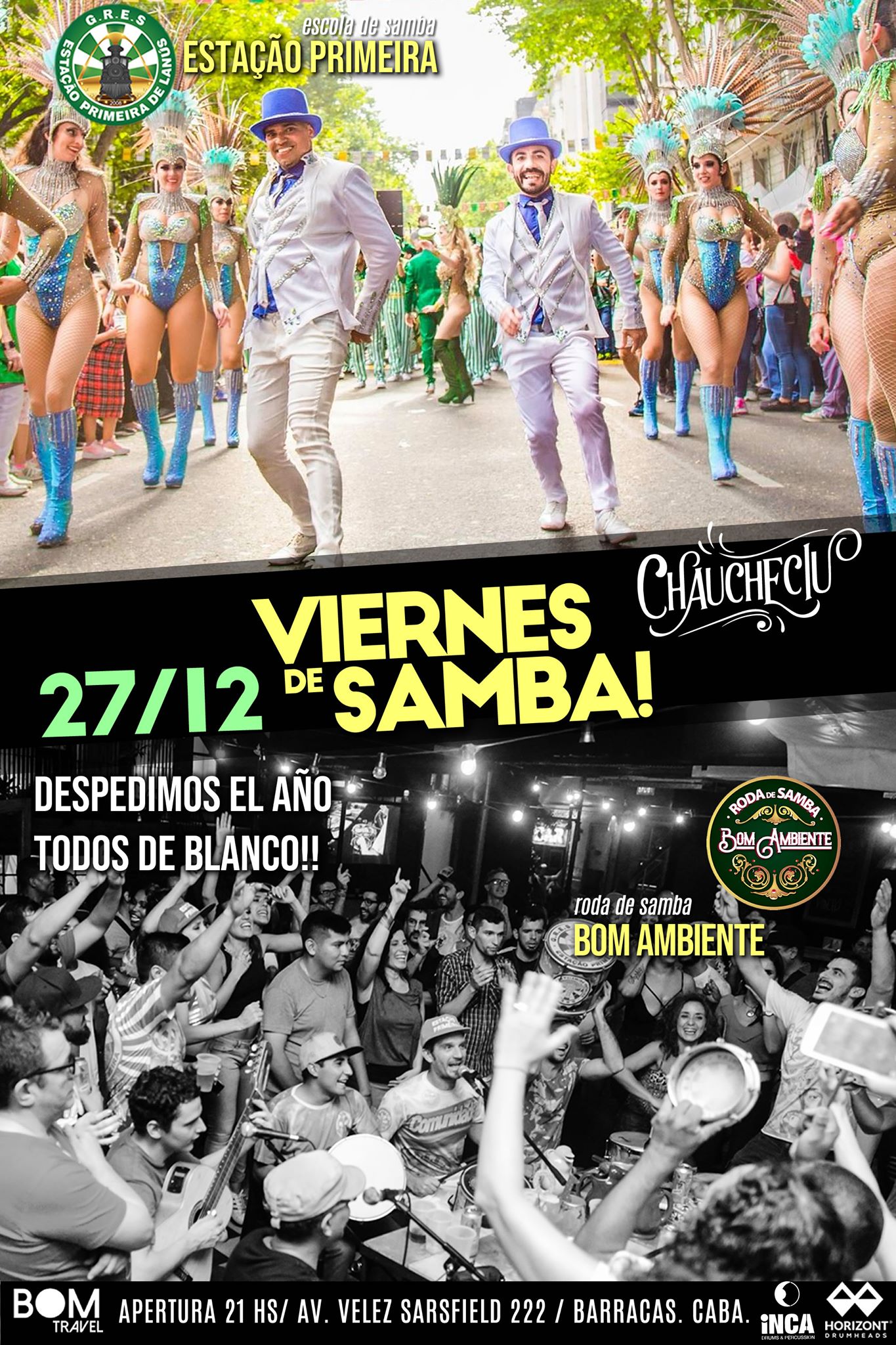 Viernes de Samba! Fin de año: Todos de Blanco con E1 + RBA