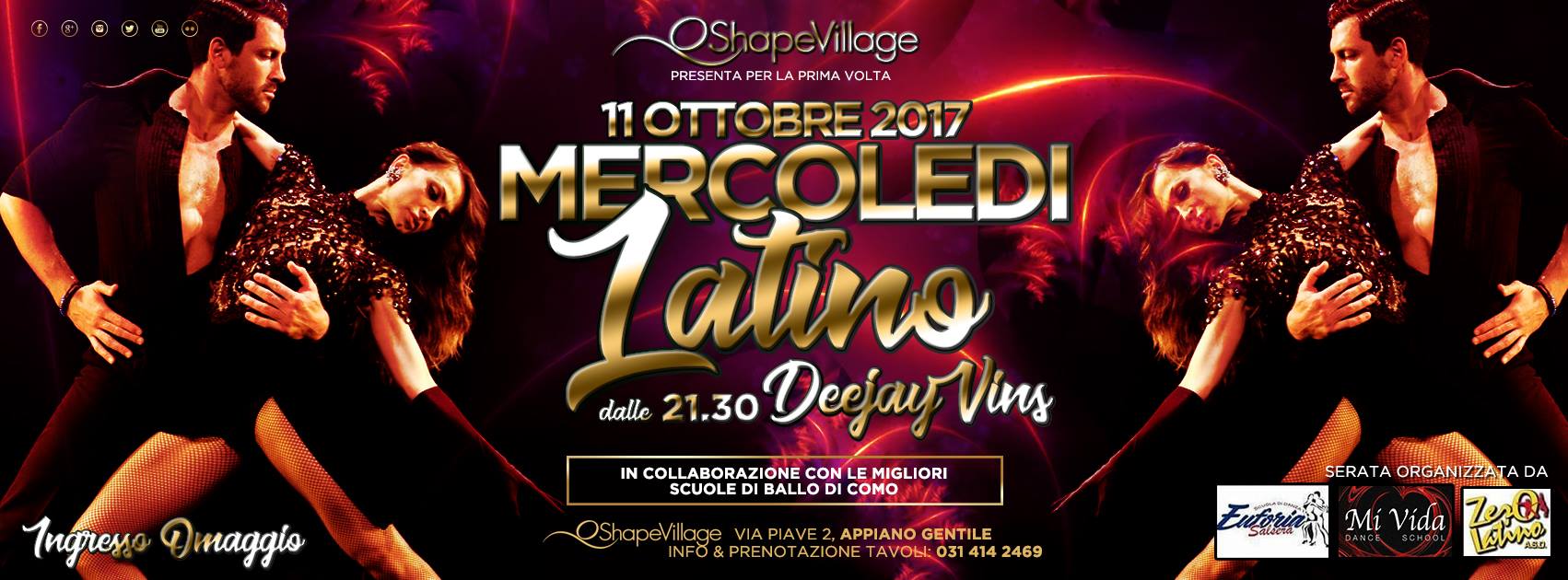 Mercoledi Latino allo Shape Village - Mercoledi 11 Ottobre 2017