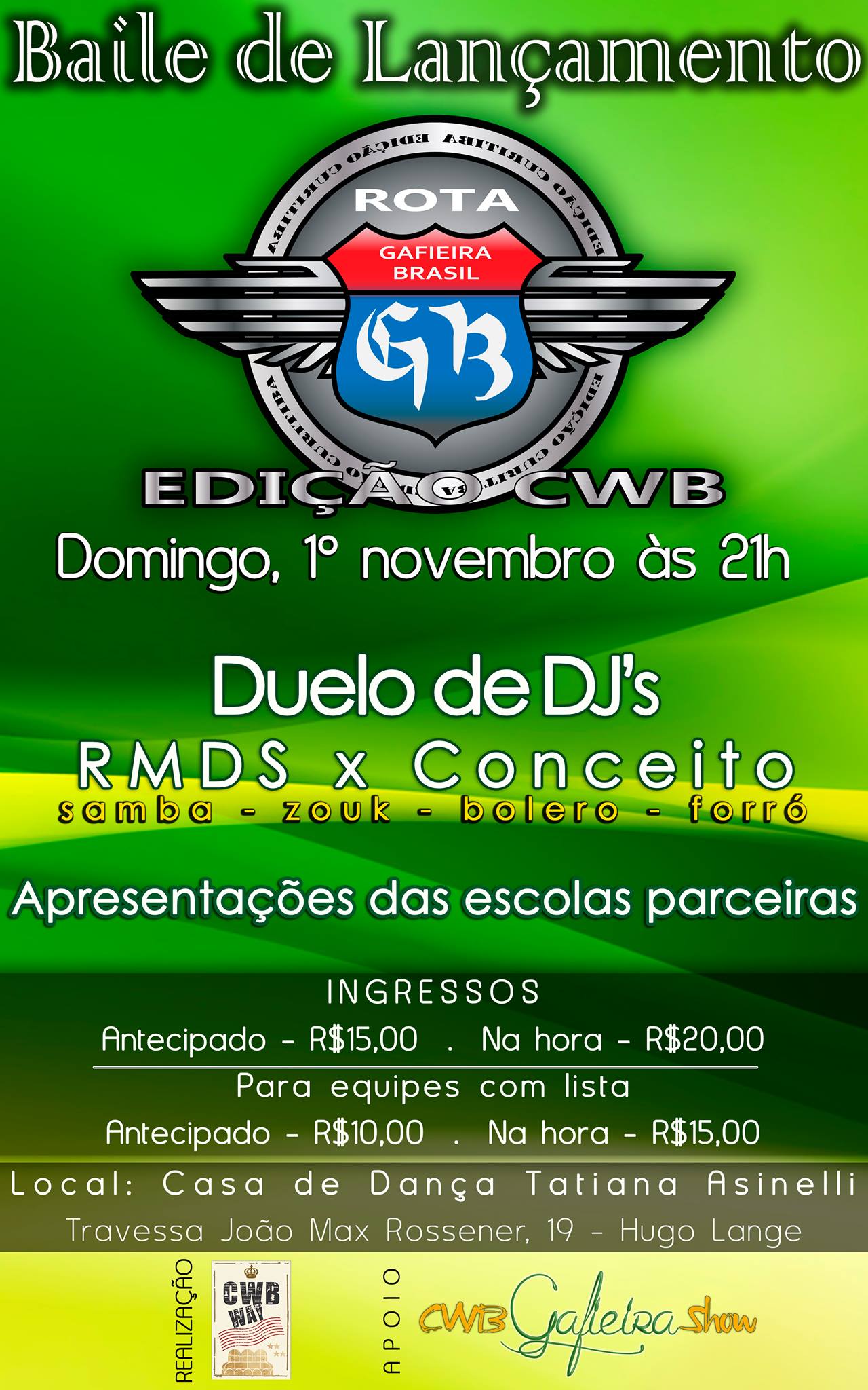 Baile de Lançamento Rota Gafieira Brasil Edição CWB