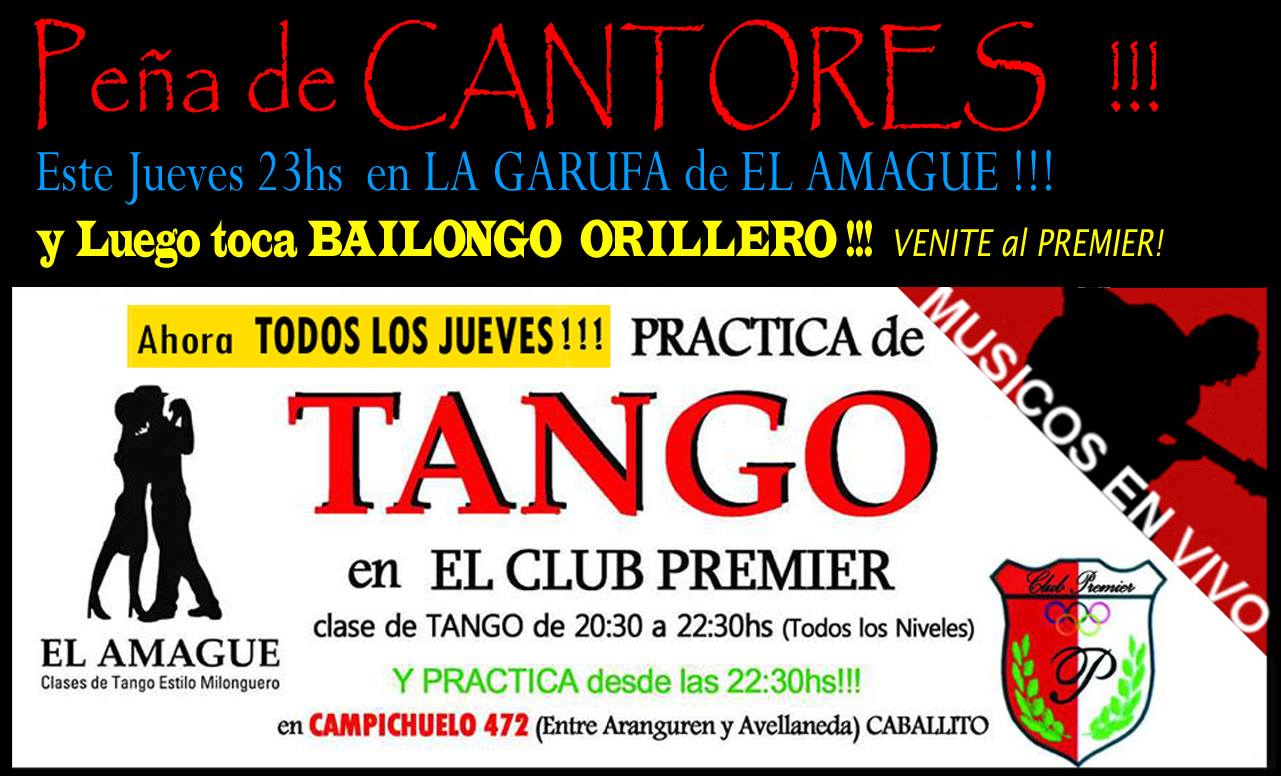 Este Jueves 26 de Mayo Peña de Cantores en La Garufa de El Amague! Y toca Bailongo Orillero TRÍO !