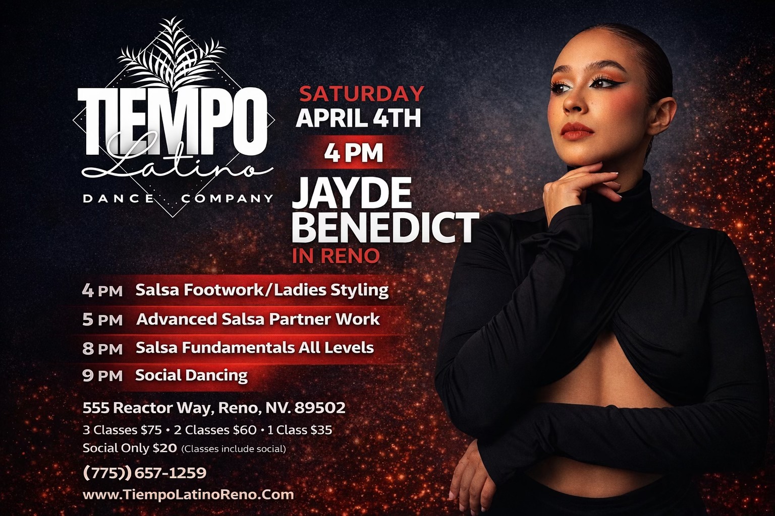 Salsa World Renowned Dancer Jayde Benedict in Reno