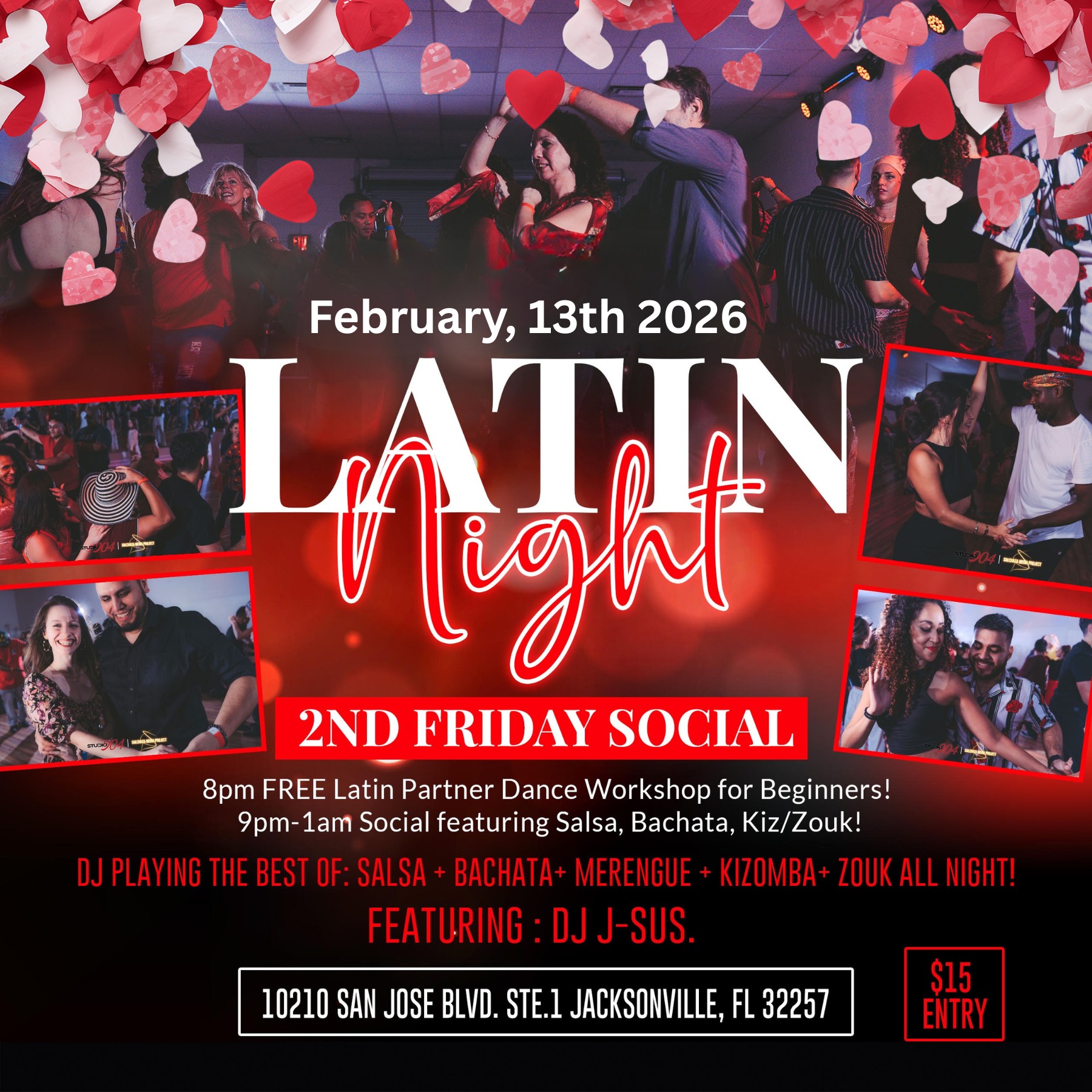 2nd Friday Latin Night Valentine's February Social at Studio 904