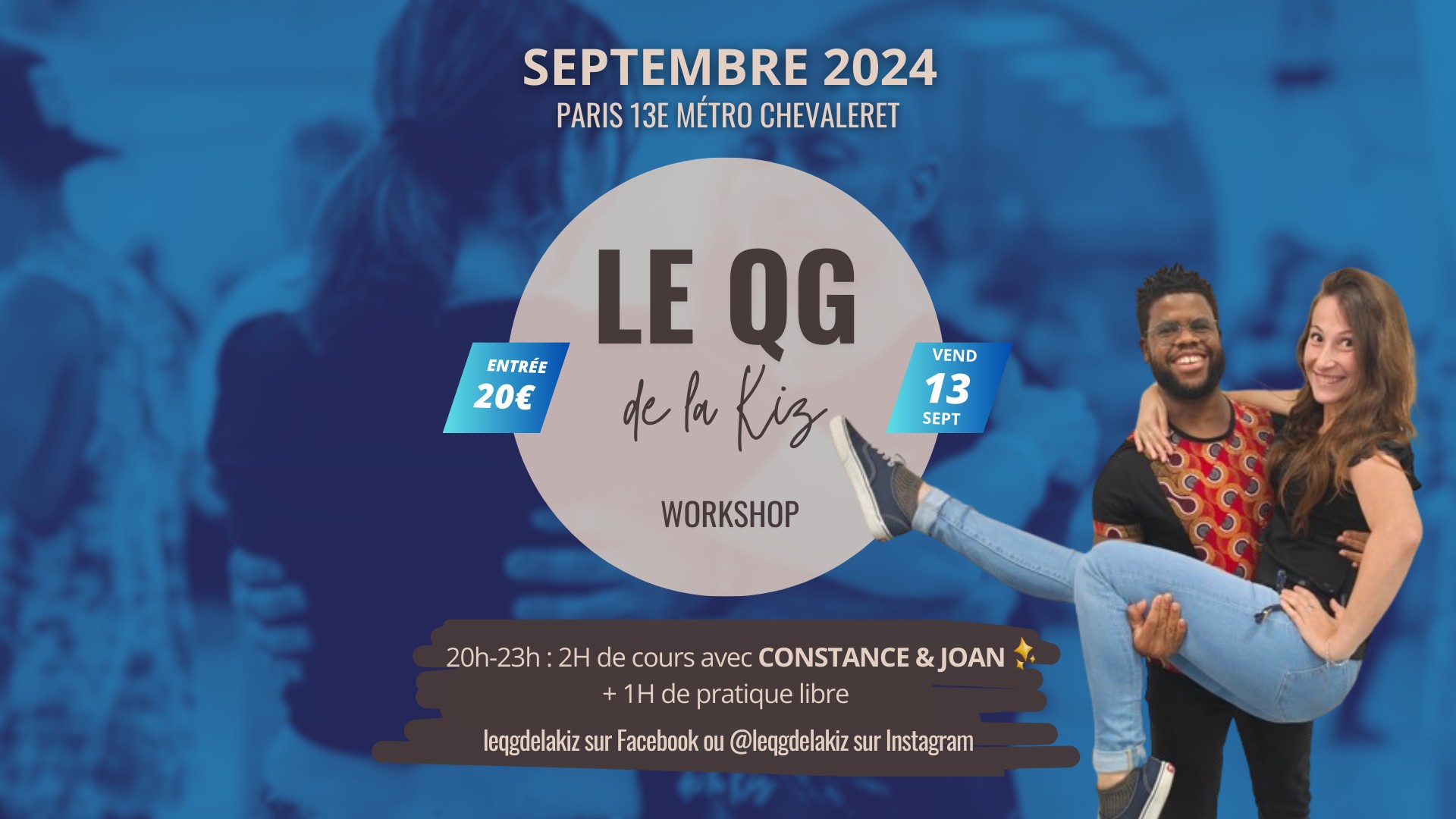 Le QG de la Kiz Vendredi 13 Septembre Workshop Kizomba 20h-23h
