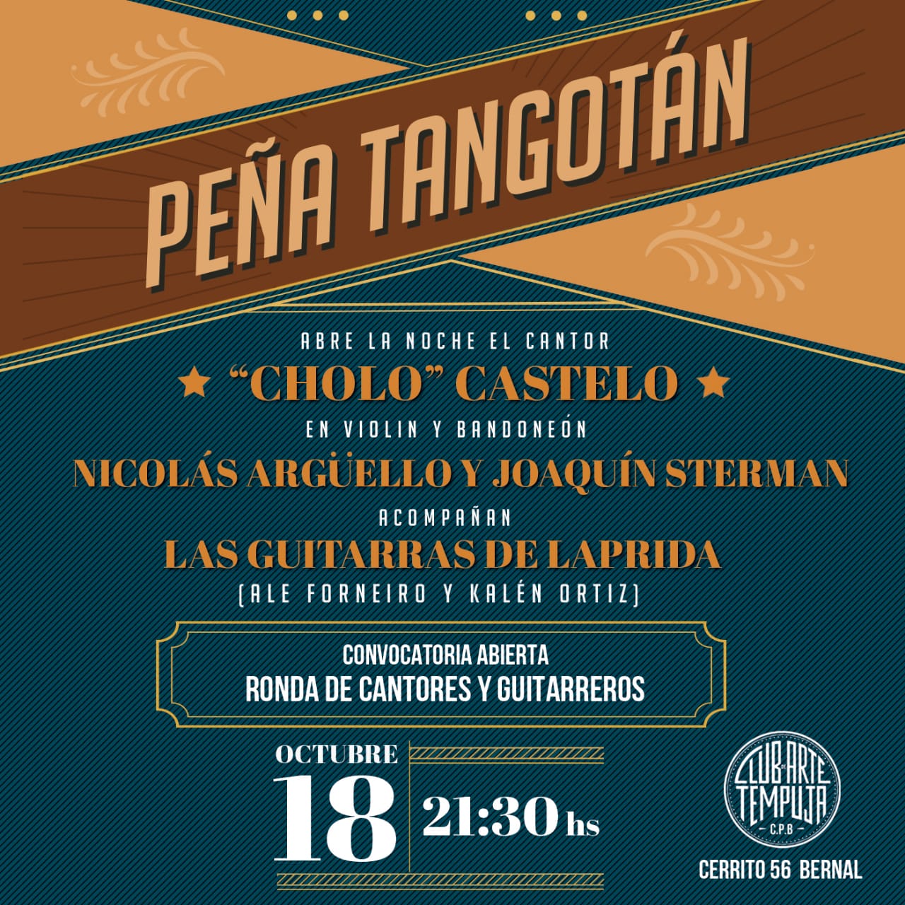 · Peña Tangotán + Ronda de Canciones · Club de Arte Tempuja!