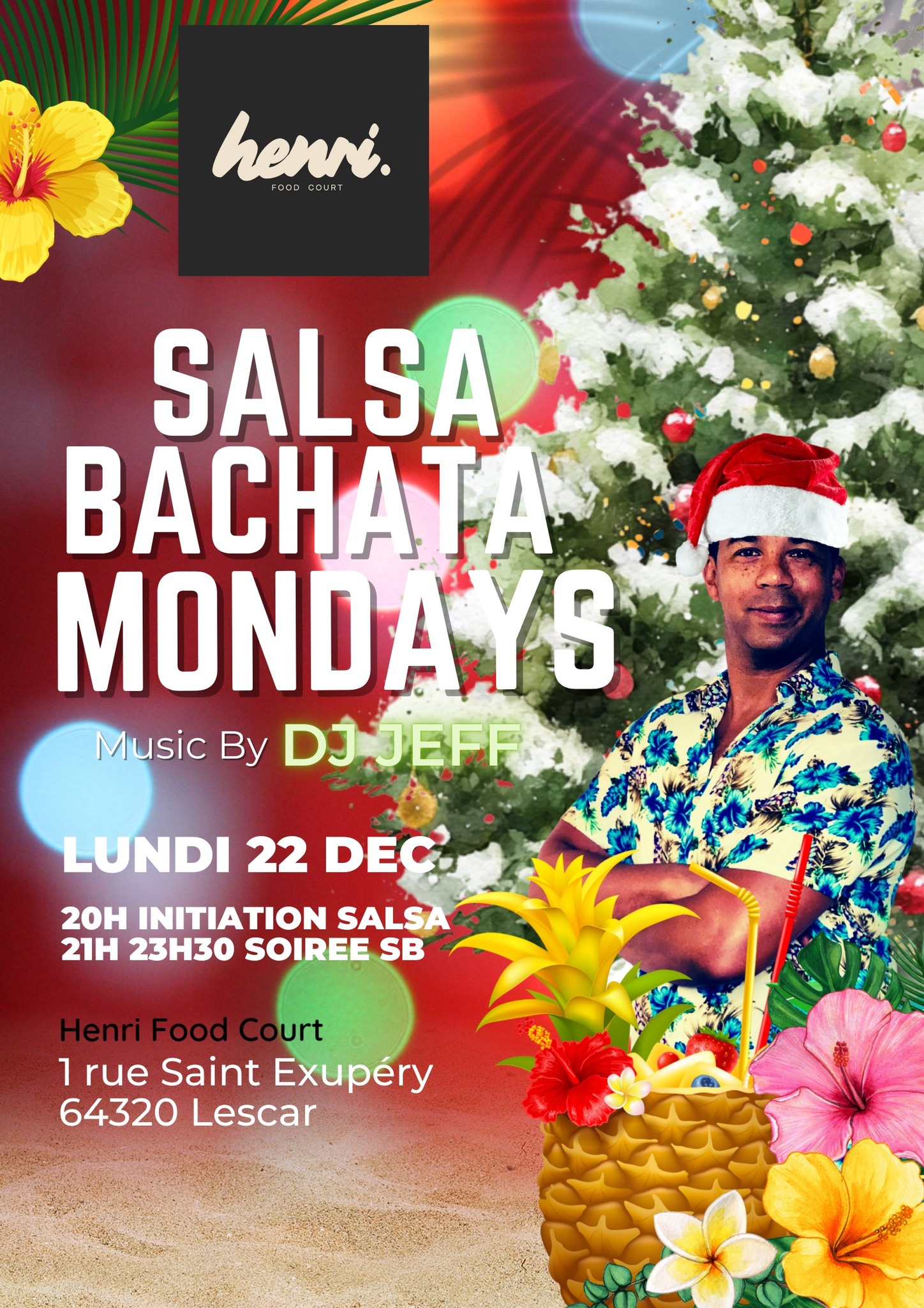 Les Lundis Salsa Bachata! Initiation Salsa et soirée avec Dj Jeff au Henri Food Court