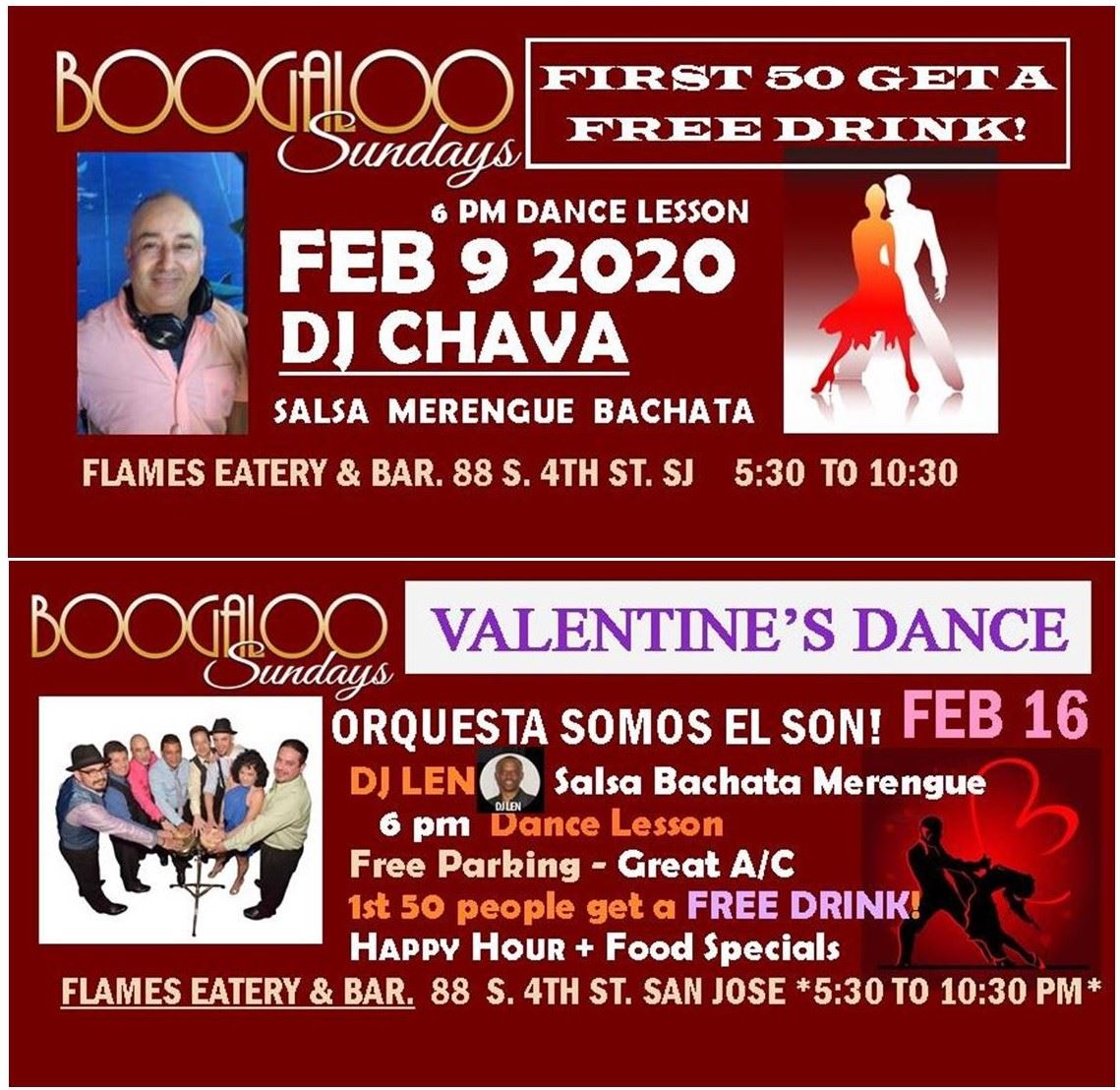 Boogaloo Sundays SALSA at Flames!