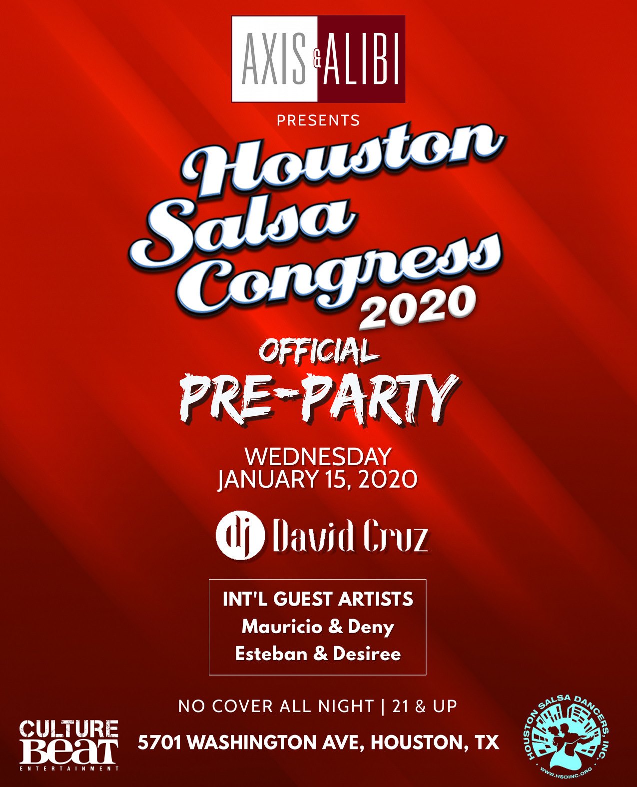 Houston Salsa Congress 2020 Official Pre-Party at Axis and Alibi