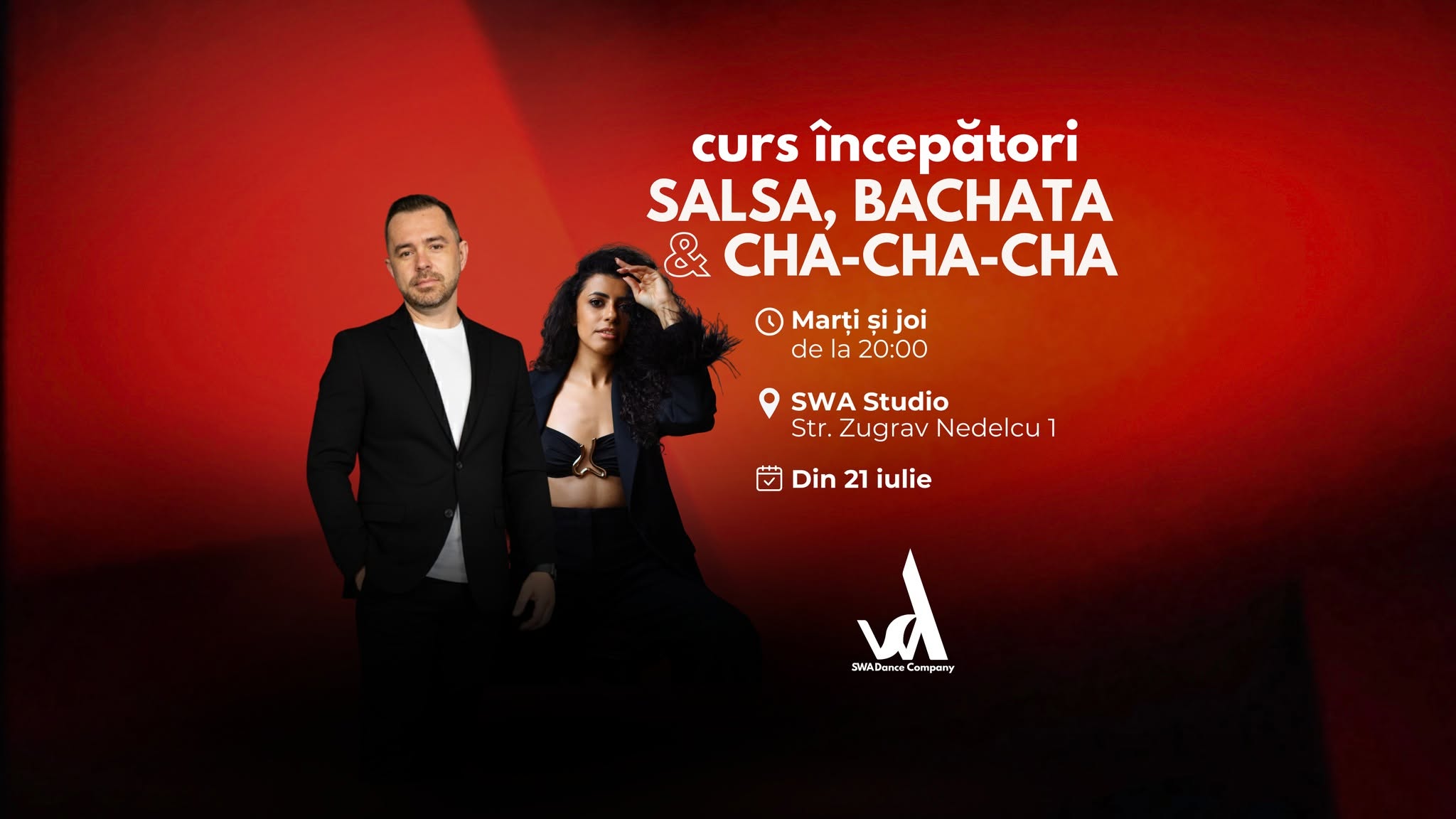 Curs începători salsa, bachata & cha-cha-cha din 21 iulie by SWA