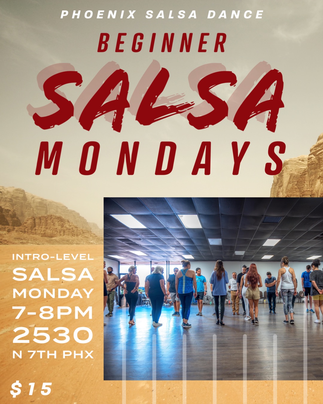 Monday Beginner Salsa Class with Phoenix Salsa Dance!