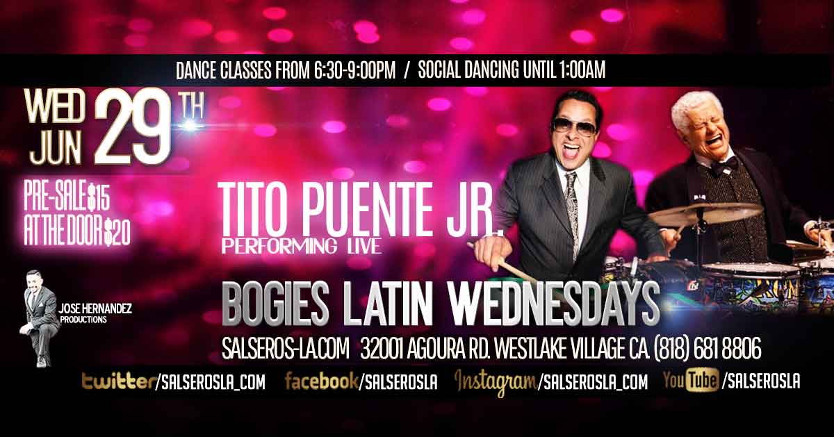 Tito Puente Jr. Live at Bogies Latin Wednesday June 29th!