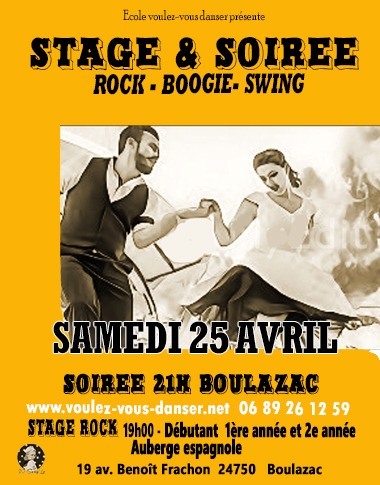 Soirée ROCK -BOOGIE - SWING + Stage rock avant soirée