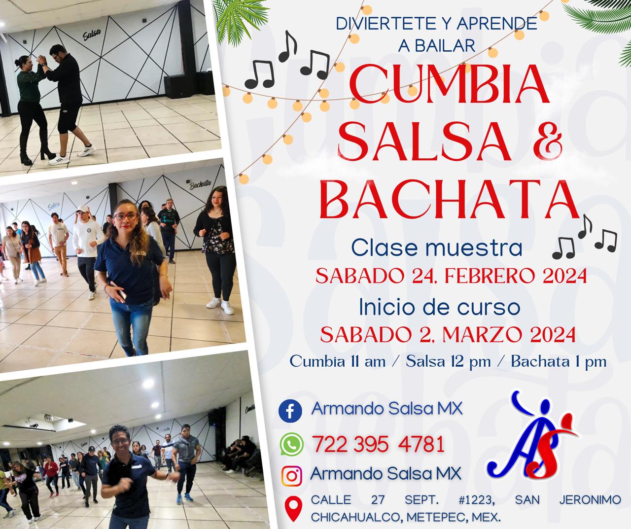 Clase Muestra de cumbia salsa y bachata