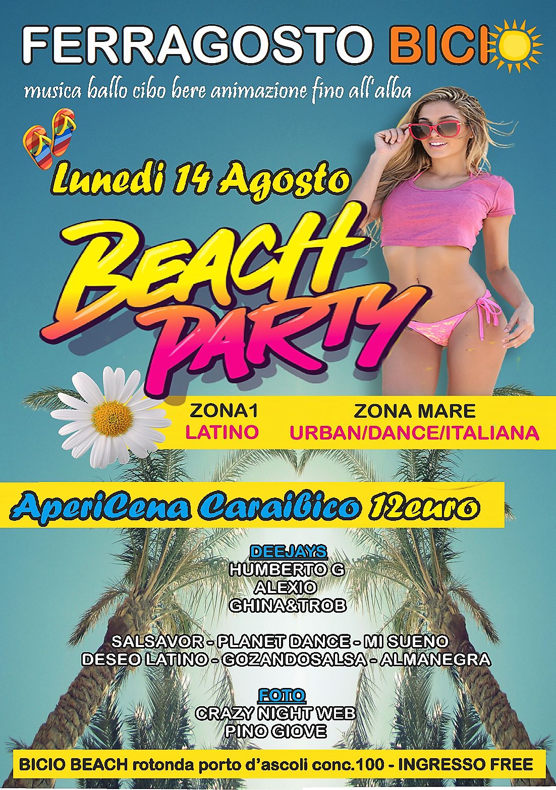 Lunedi 14 Agosto - Ferragosto BicioBeach - 2 piste fino all'alba