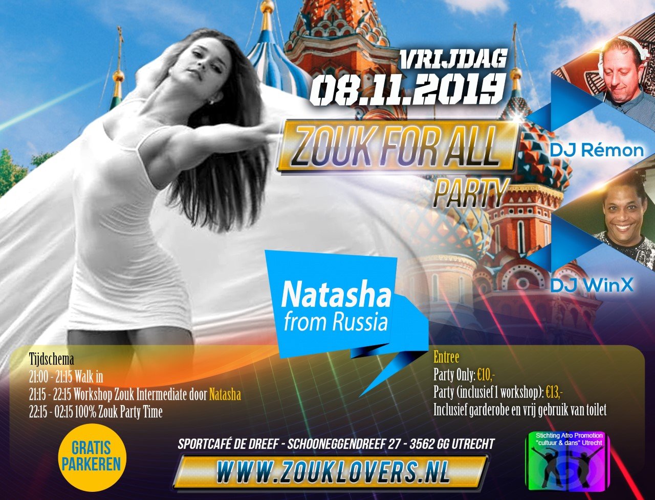 8 11: Zouk for all Party (Utrecht) with Natasha from Russia