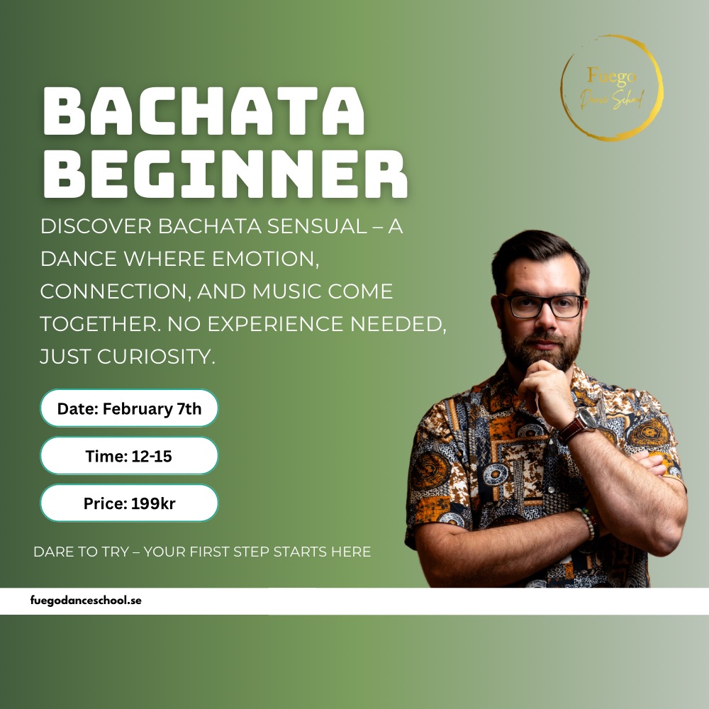 ✨ Beginner Bachata Sensual February 7 3 Hours for Only 199 SEK ✨