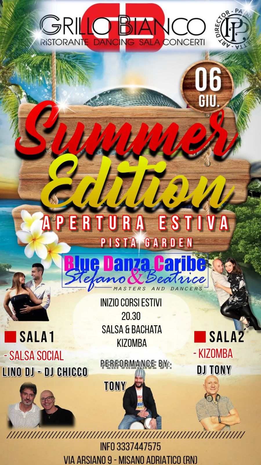 Venerdรฌ 6 Giugno_Summer Edition Grillo Bianco Misano_ Salsa Social y Kizomba Dance Party