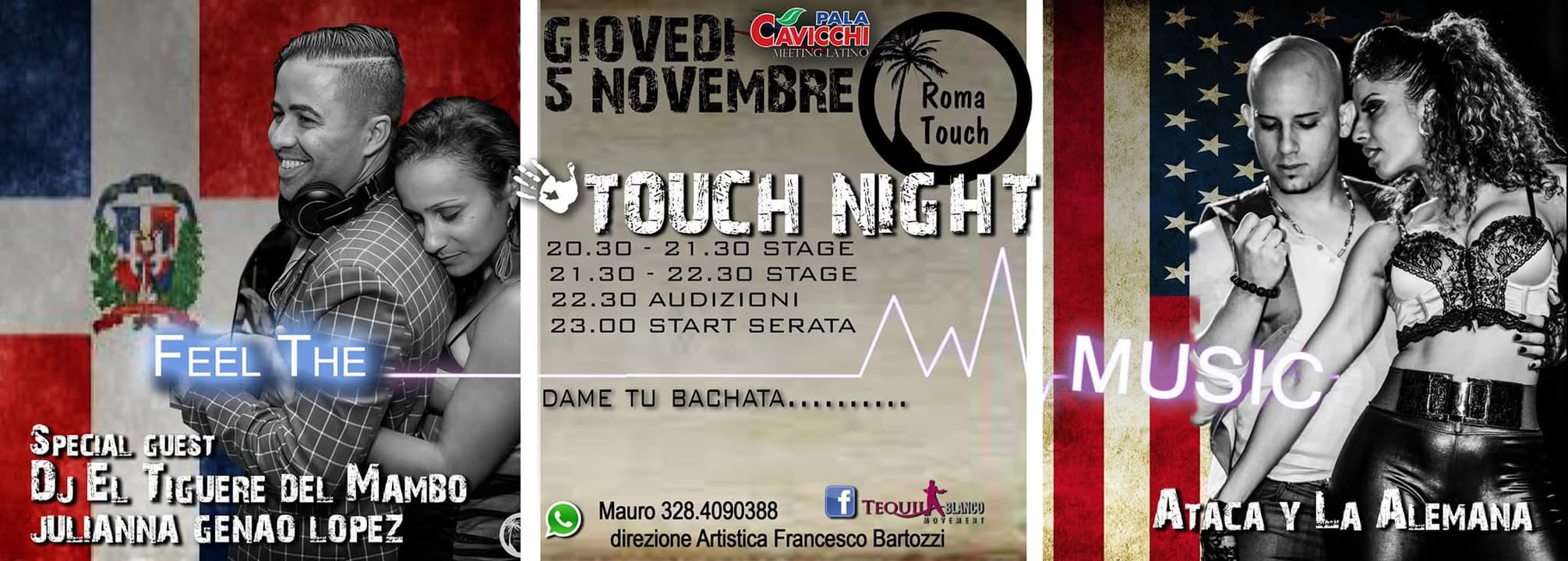 ✦ ROMA TOUCH ✦ 2 ORE di STAGE di BACHATA ★ EL TIGUERE y JULIANNA ★ Audizioni per il RomaTouch Team di ATACA y LA ALEMANA. ★