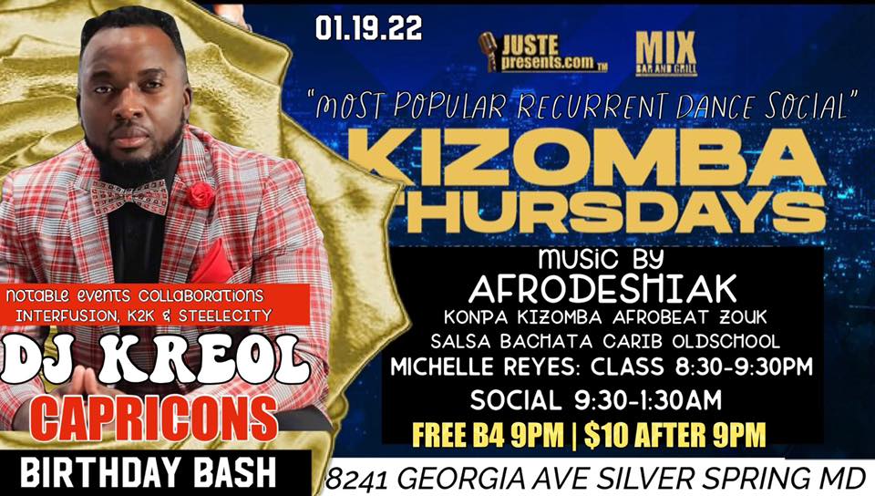 MIX THURSDAYS::DJ KREOL BDAY BASH MICHELLE CLASS+AFRODESHIAK SOCIAL